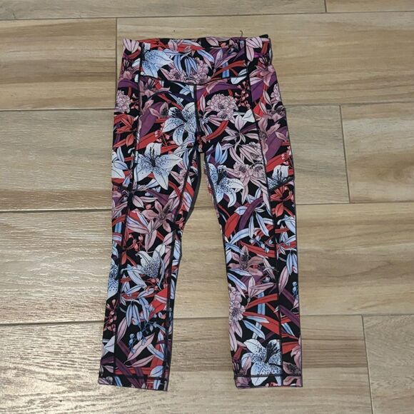 Lululemon Speed Up Crop Lush Lillies Multi #W6AL4S Luxtreme Run Gym - Picture 5 of 5